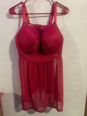 Plus size Daisy Fuentes Red Lace Lingerie